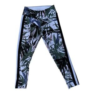 Calvin Klein Performance Leggings Tropical Print Activewear Side Stripe M‎